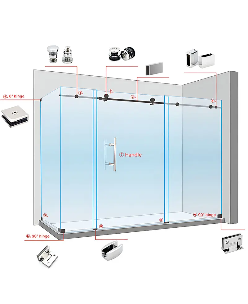 OEM-Fabrik-Duschscharnier-Hardware aus Zinklegierung (5)